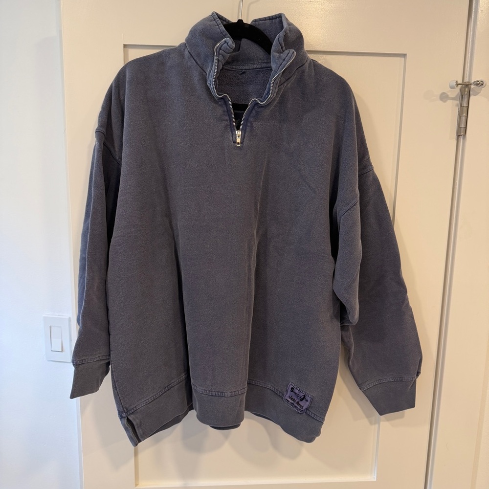 Sloppy Joe Diana Zip Neck in Washed Navy